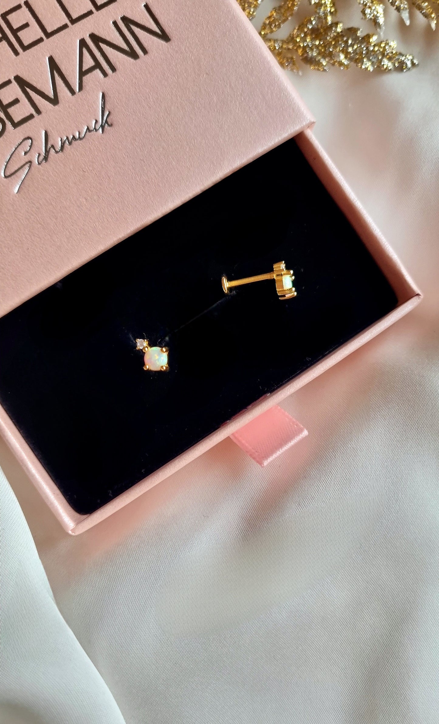 Süßes DANNA Piercing 《Paar》aus 925er Sterlingsilber und 18k Vergoldung.