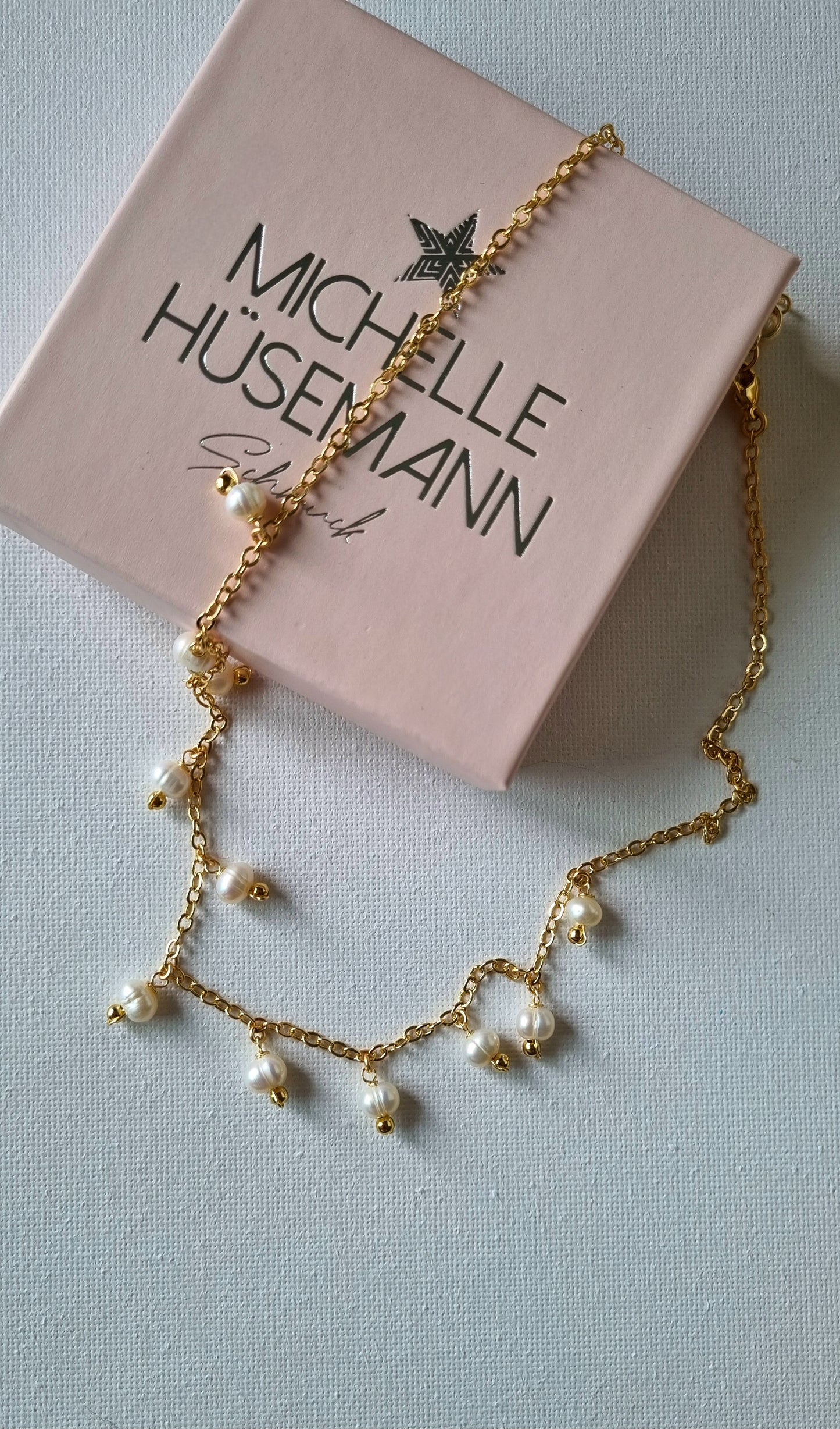 Süße Halskette IPANEMA (Multi Charm/echte perlen)