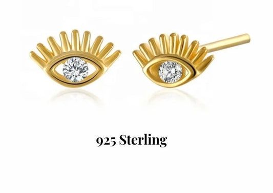 HORUS stud earrings made of 925 silver with gemstones