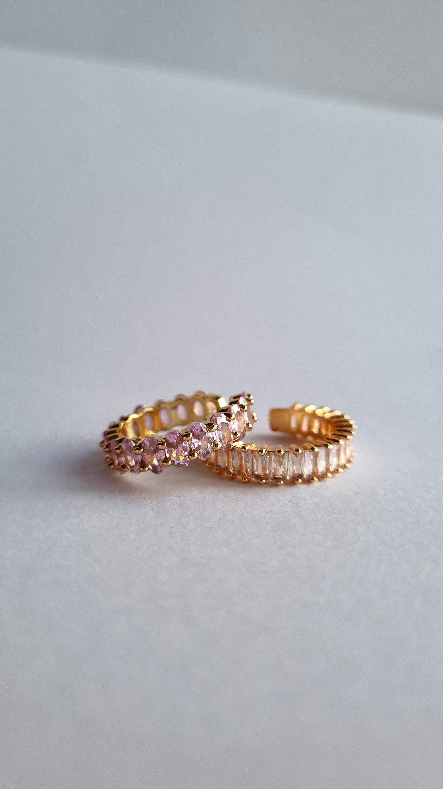 Open ring PINK with precious stones