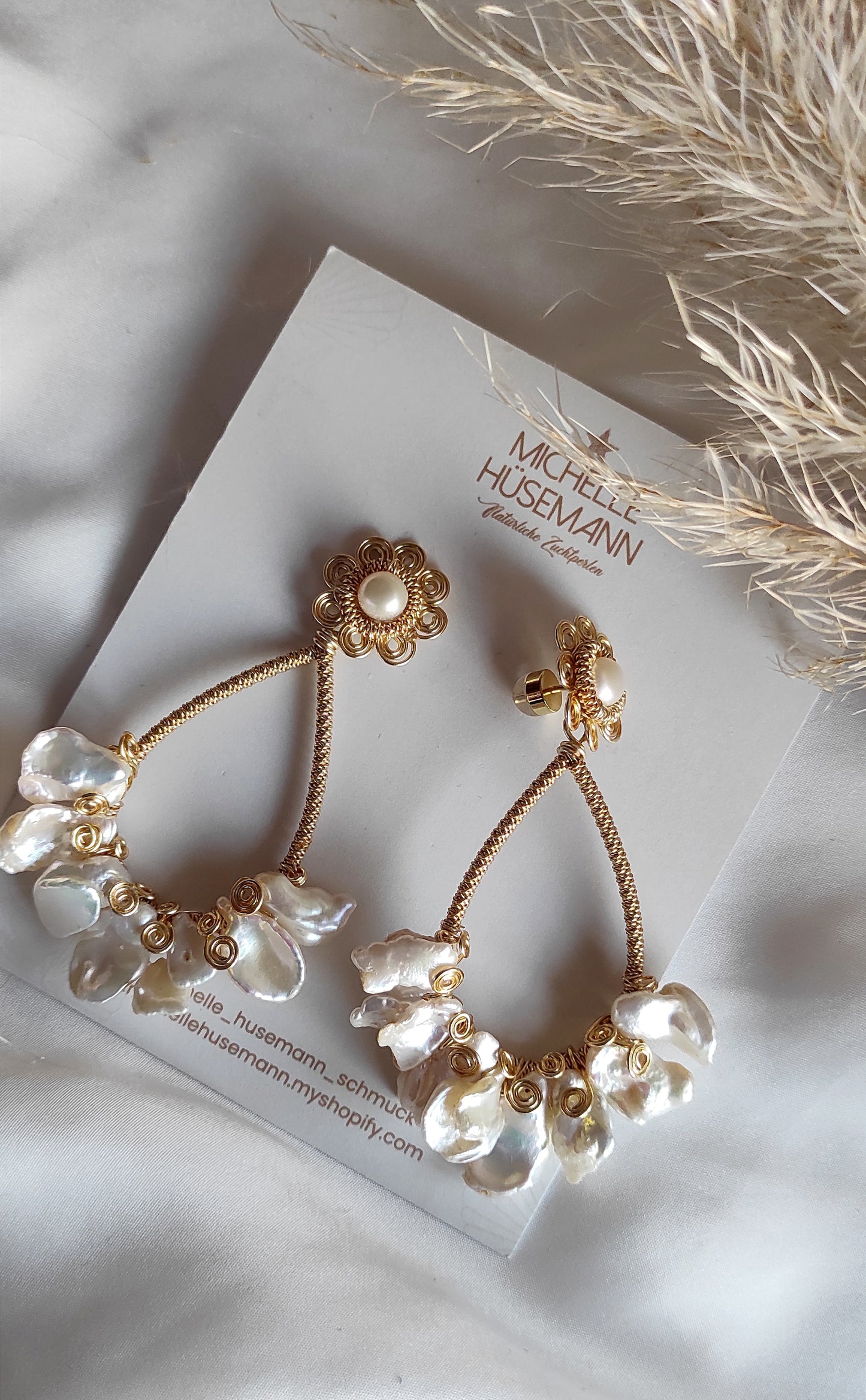 Einzigartige Ohrringe BAILARINA DE MAR mit echten barocken Perlen