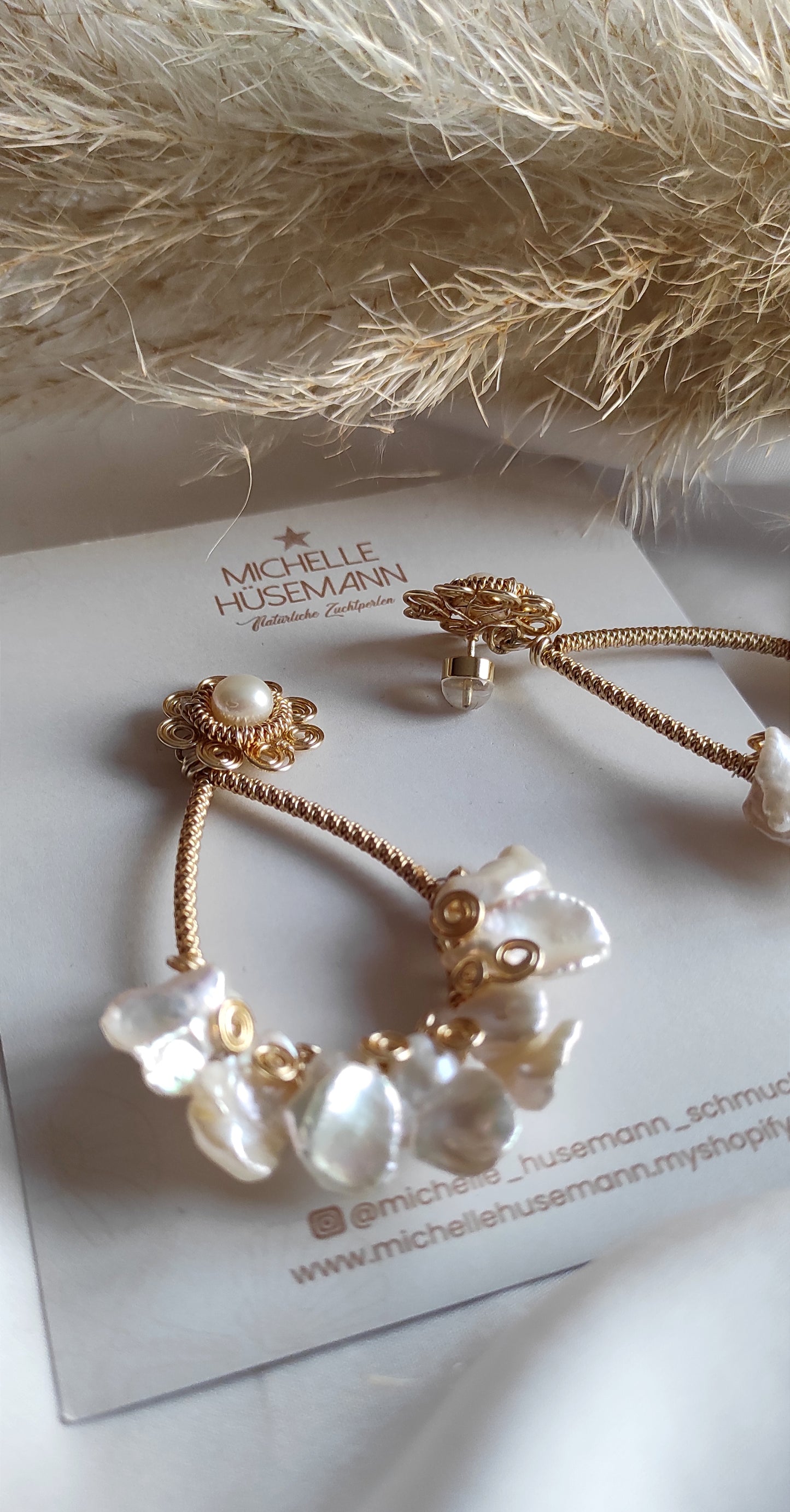 Einzigartige Ohrringe BAILARINA DE MAR mit echten barocken Perlen