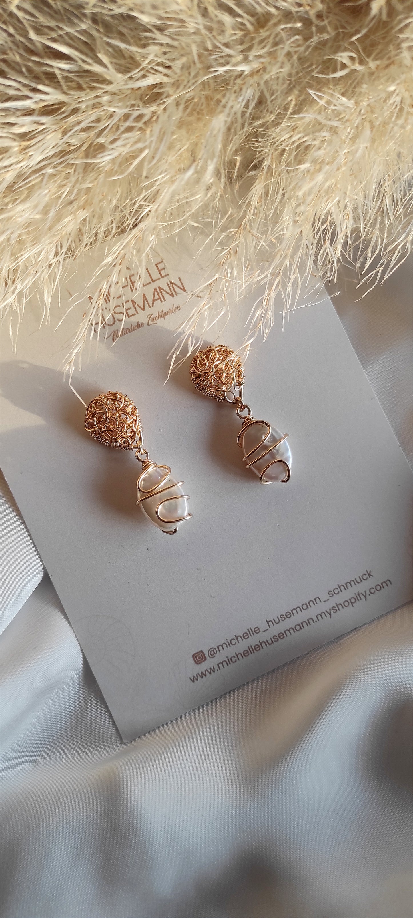 Elegante Ohrringe DIOSA DEL MAR mit natürliche karibischen Perlen