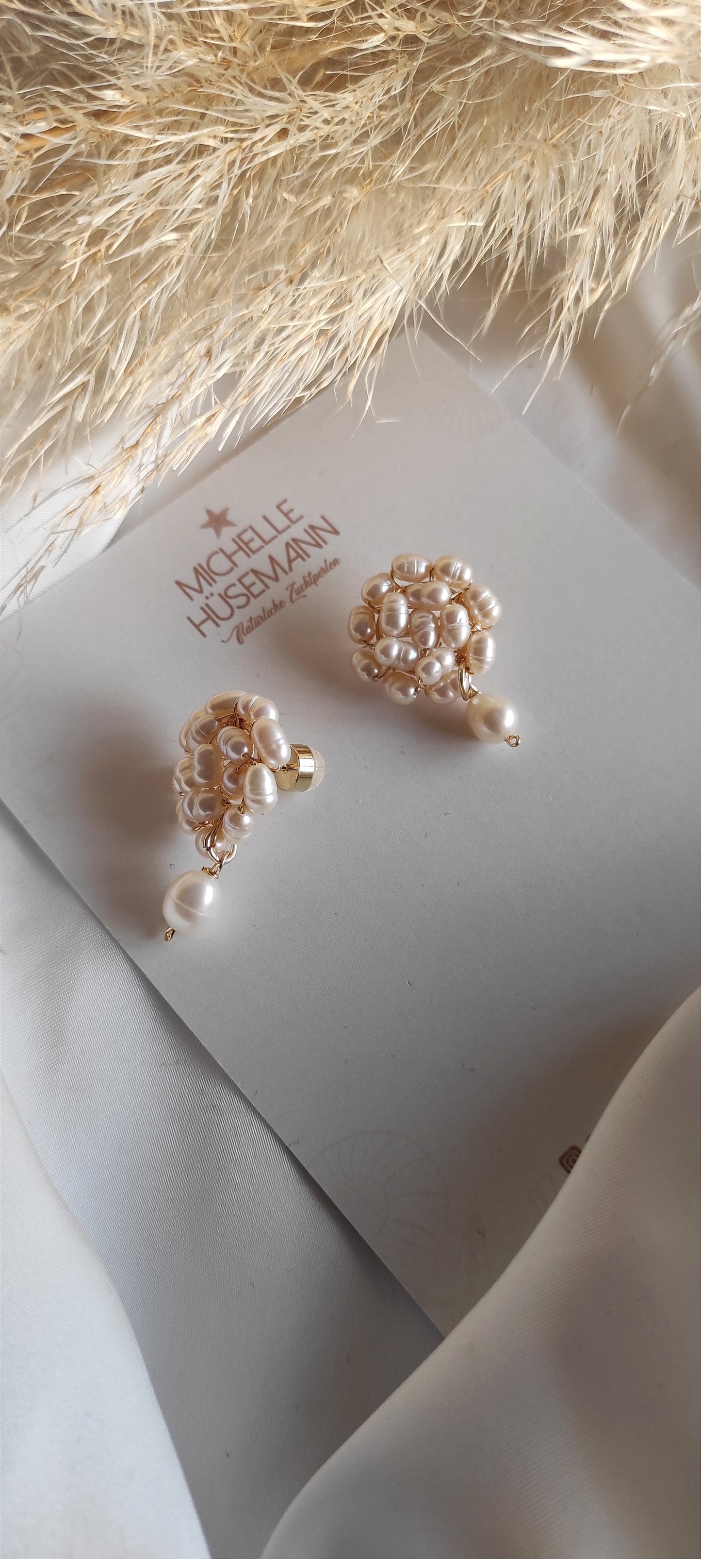Prächtige Ohrringe MANANTIAL DE PERLAS mit echten karibischen Perlen