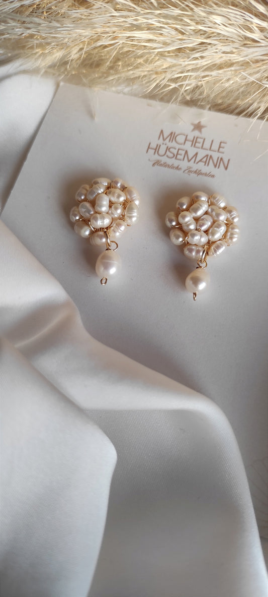 Magnificent earrings MANANTIAL DE PERLAS with genuine Caribbean pearls