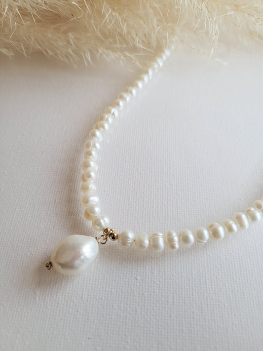 Precioso collar de perlas reales con colgante BRISA DEL MAR