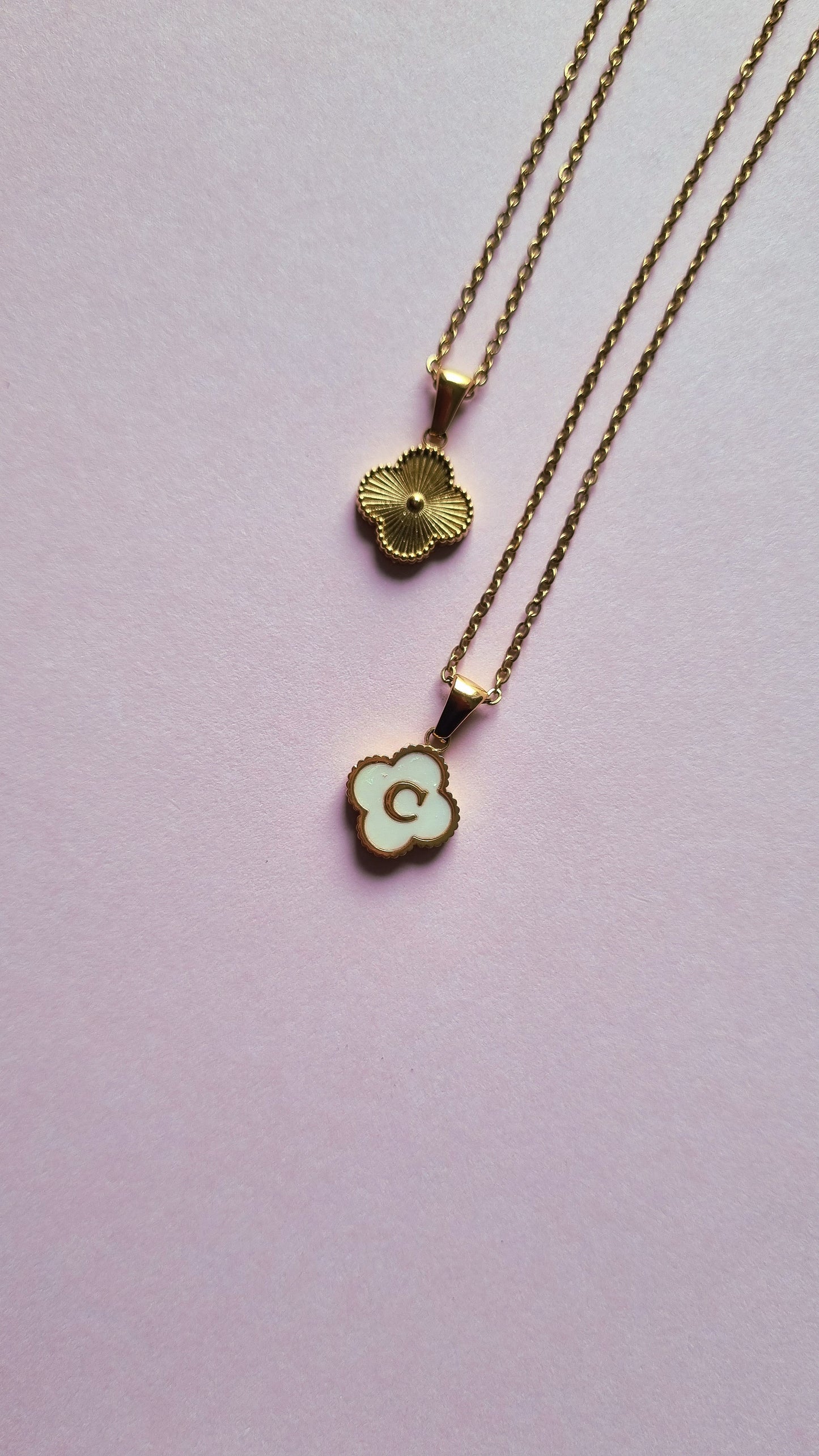 Initialen-Halskette TREBOL ✨ Perlmutt & Edelstahl (Sonderangebot)