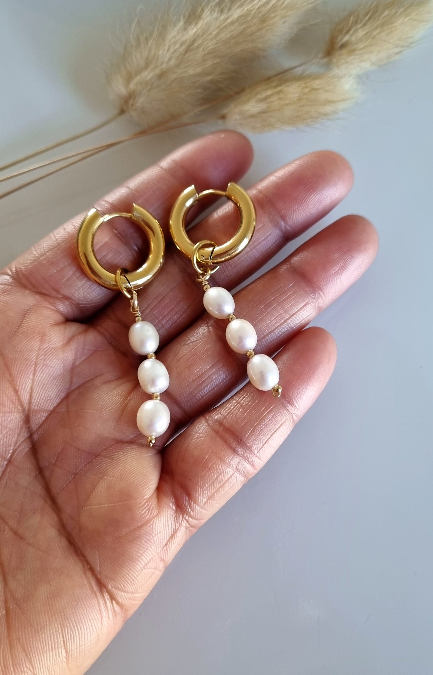 Pendientes ARRECIFE glamorosos y delicados con perlas reales