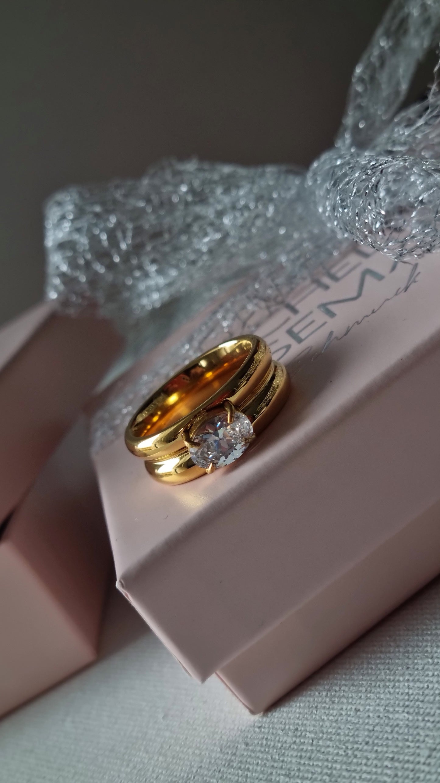 Doppelring mit Ovalem Stein IMPERIAL