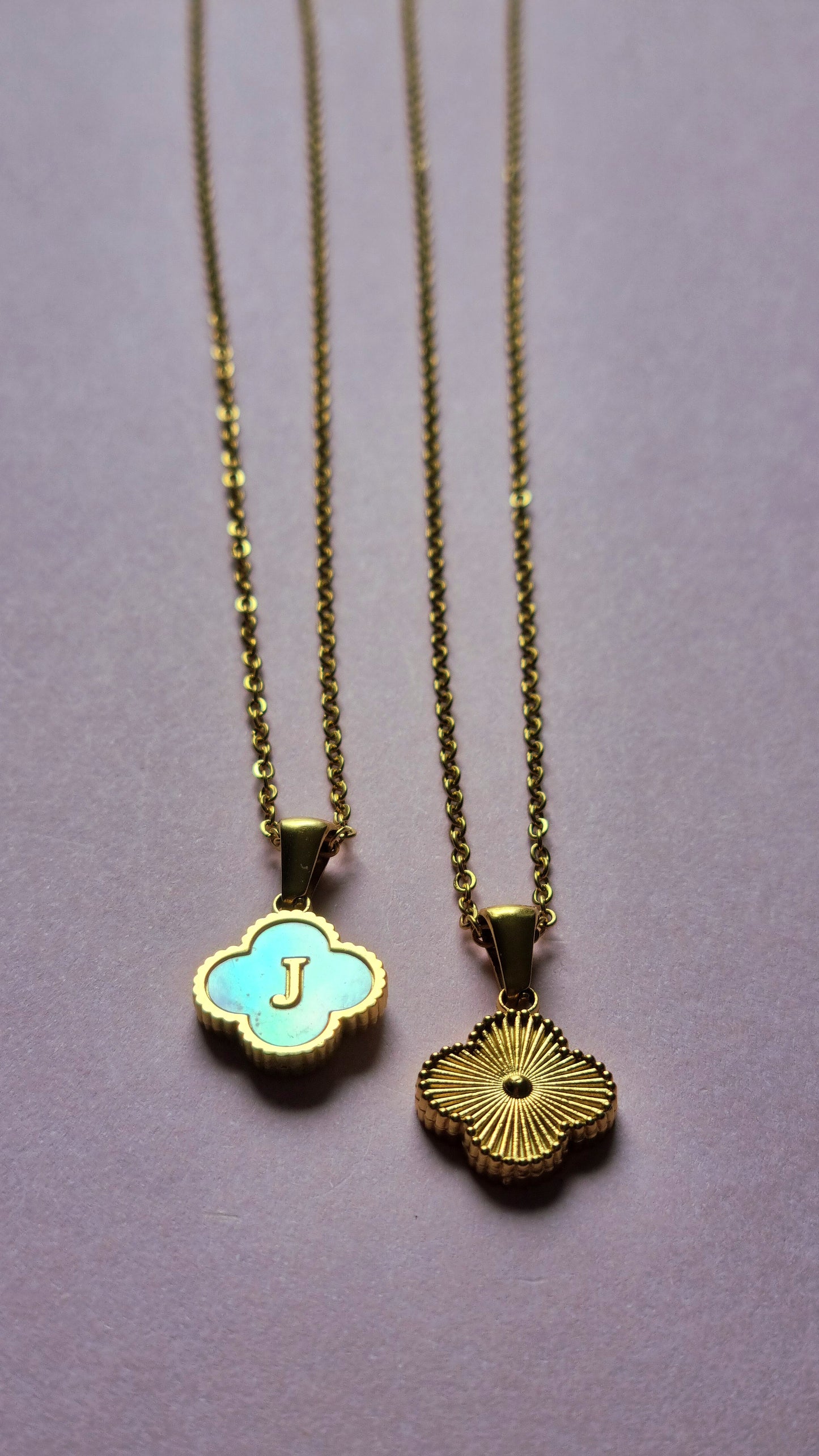 Initialen-Halskette TREBOL ✨ Perlmutt & Edelstahl (Sonderangebot)