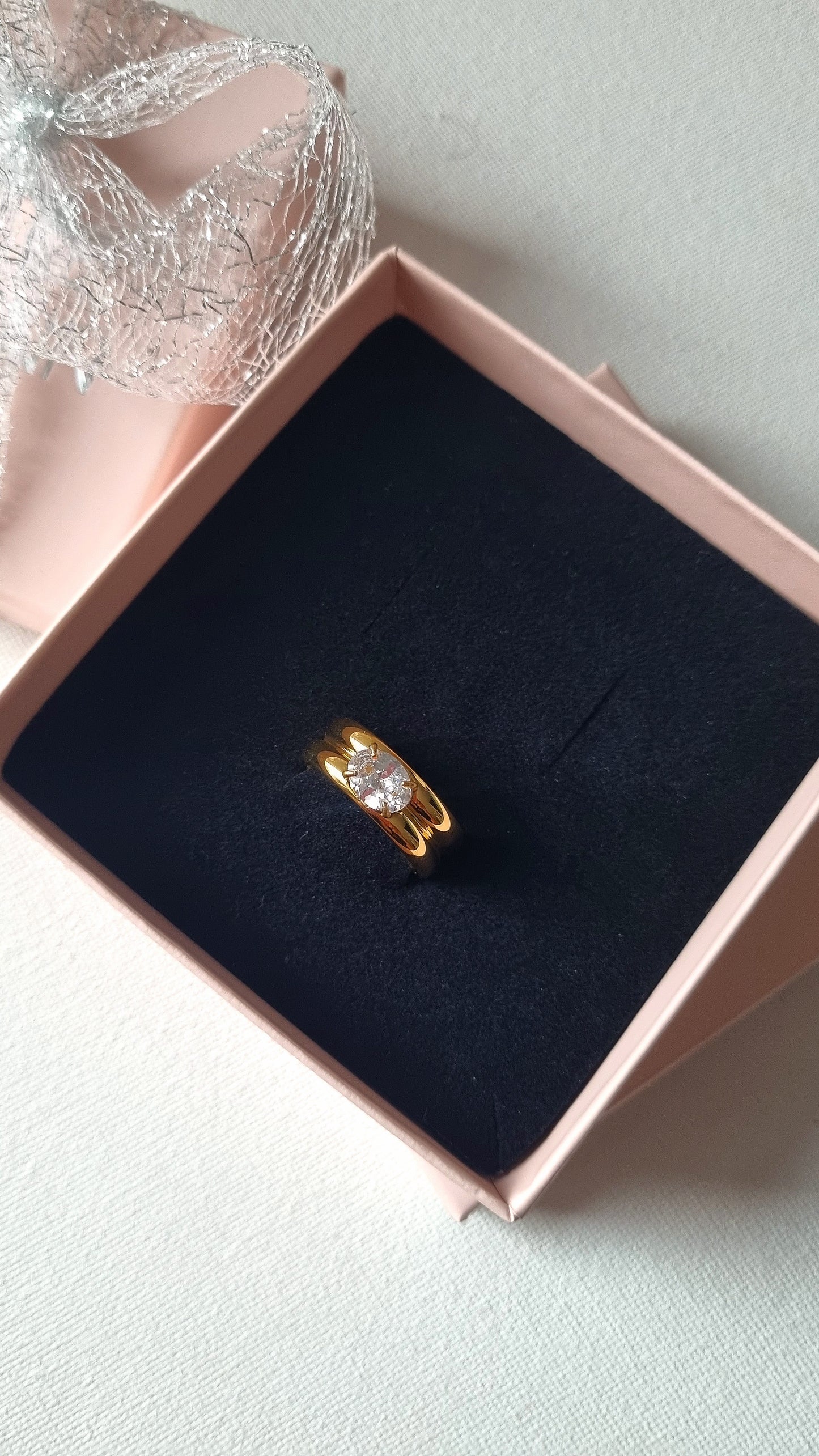 Doppelring mit Ovalem Stein IMPERIAL