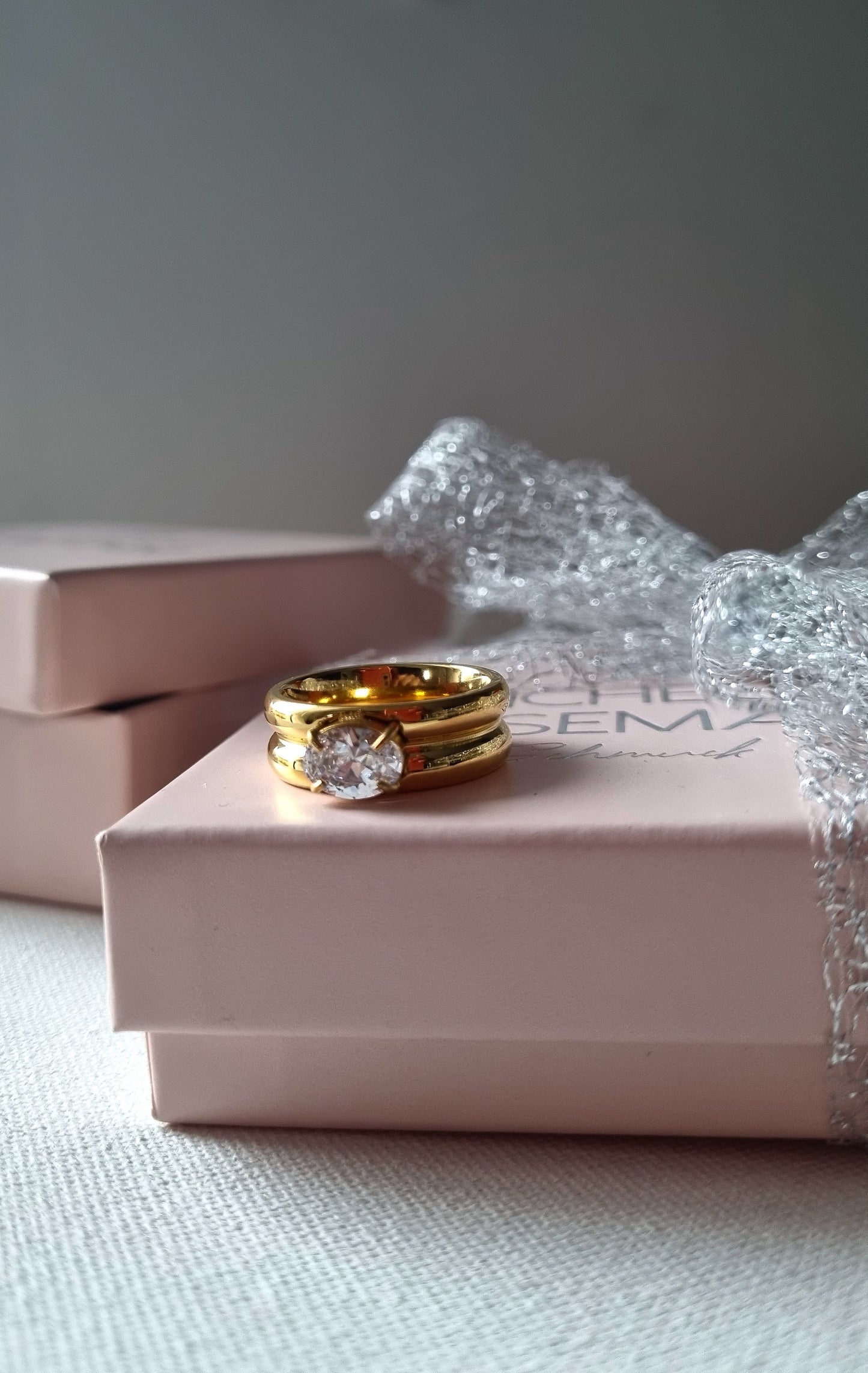 Doppelring mit Ovalem Stein IMPERIAL