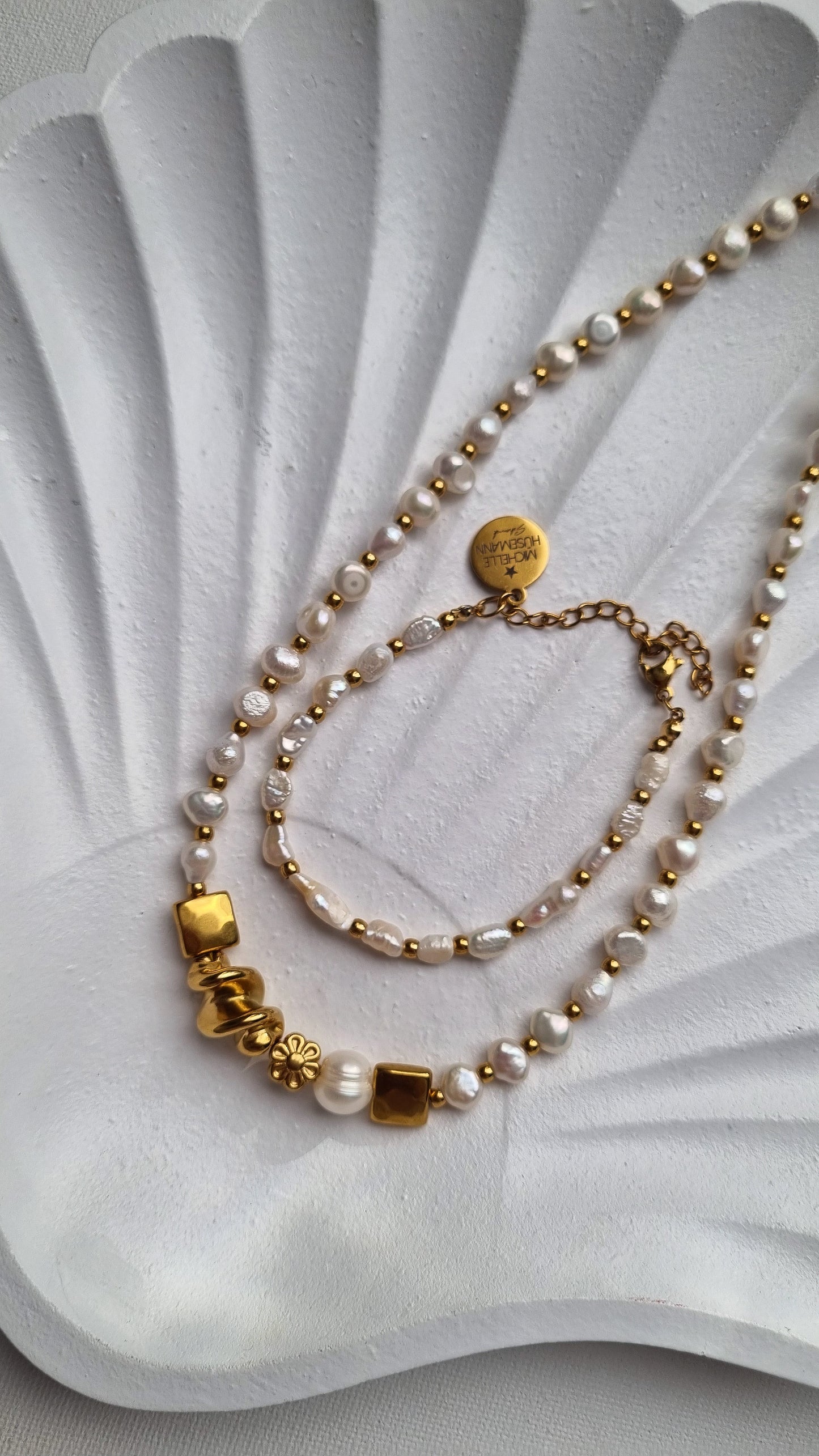 Set/ Armband  BRUMA  Perlen & Gold