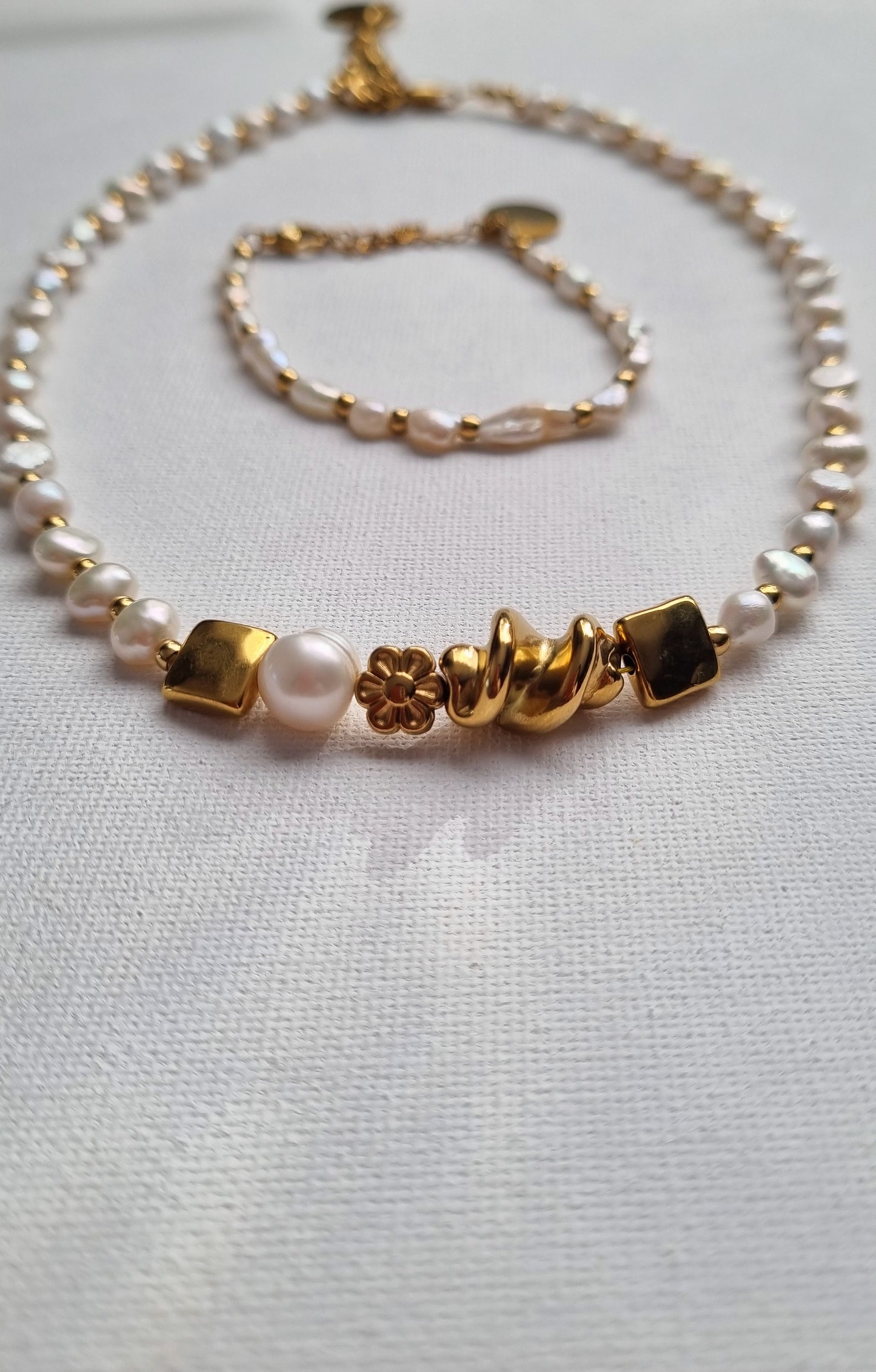 Set/ Halskette  BRUMA  Perlen & Gold