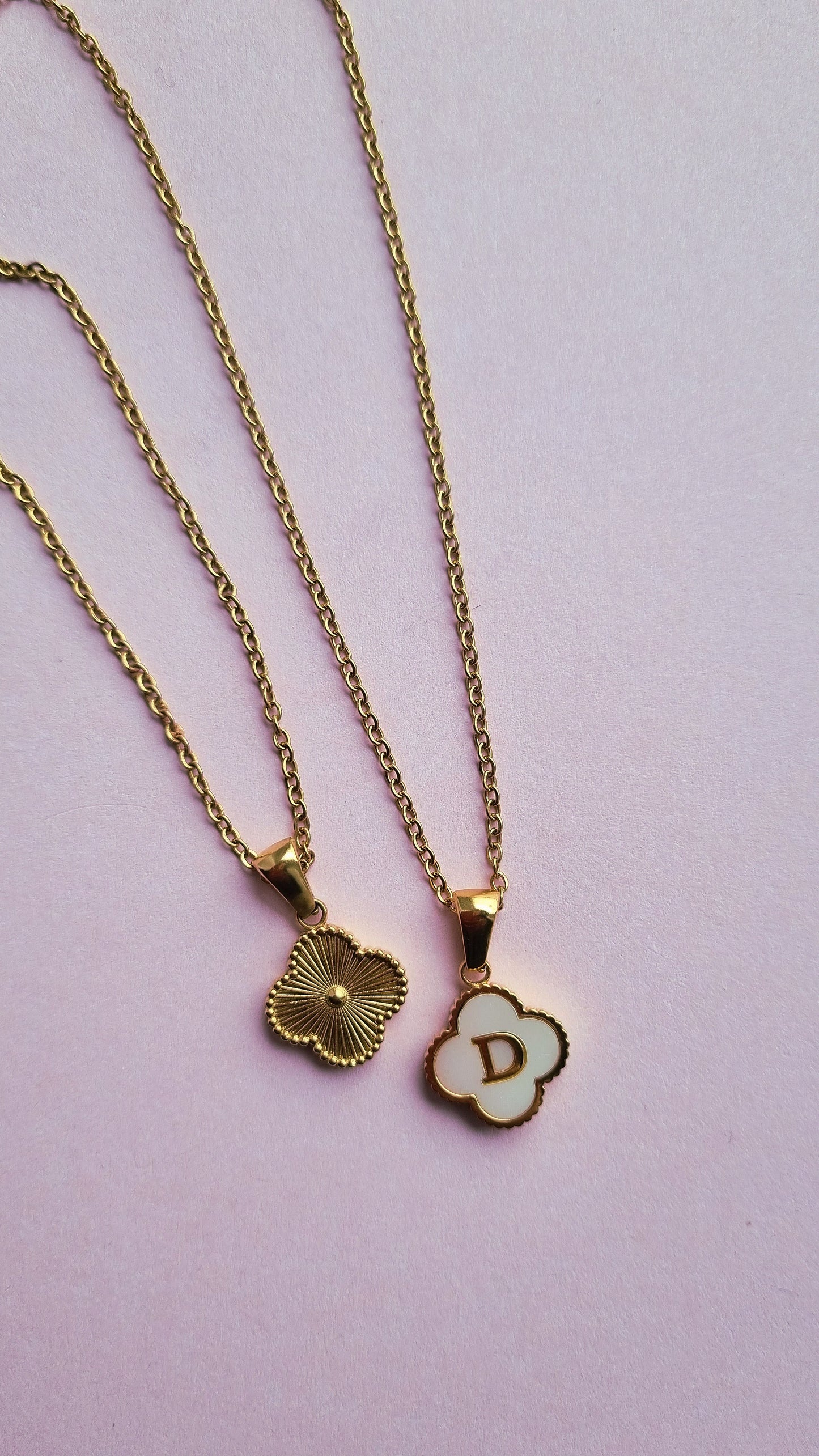 Initialen-Halskette TREBOL ✨ Perlmutt & Edelstahl (Sonderangebot)