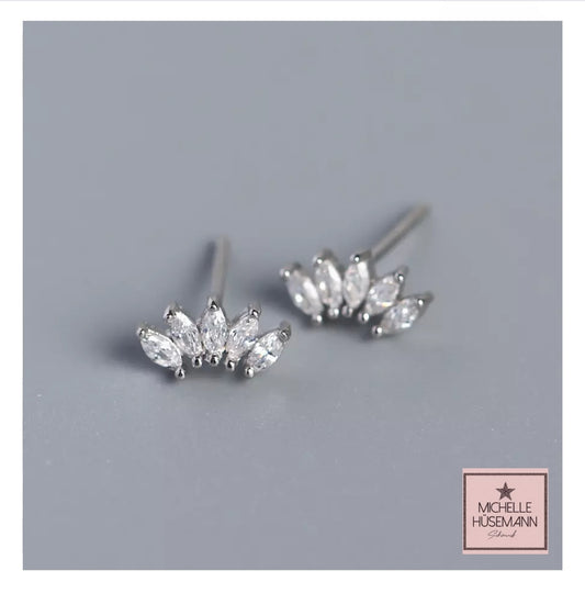 Sweet ear studs LUJOSA in silver with zirconia trimmings