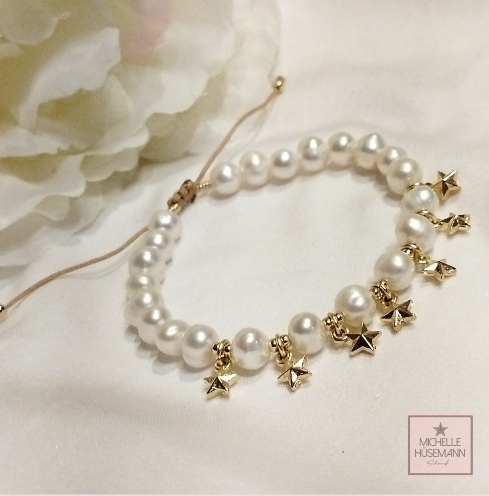 Spektakuläres Armband ESTRELLA DE MAR mit echten Perlen